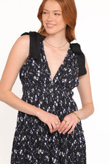 Adeline Maxi Dress - Black Floral