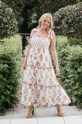 Aurelia Maxi Dress - White Floral