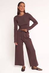 Ayers Long Sleeve Set - Chocolate Brown