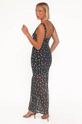 Brissa Maxi Dress - Black Floral