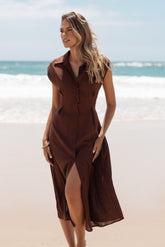 Cami Midi Dress - Chocolate Brown