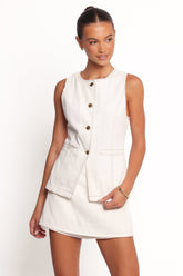 Kristy Denim Vest - White