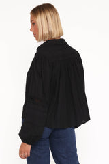 Catania Lace Inset Top - Black