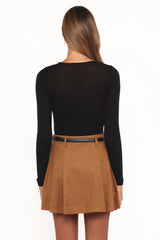 Charles Faux Suede Mini Skirt - Camel