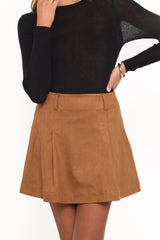 Charles Faux Suede Mini Skirt - Camel