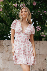 Clementine Mini Dress - Cream Floral