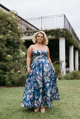 Darina Strapless Midi Dress - Midnight Floral