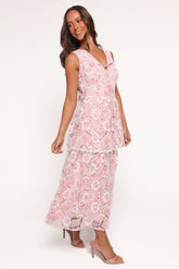 Eleanora Midi Dress - Pink Floral