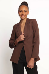 Eliana Waist Tie Blazer - Espresso