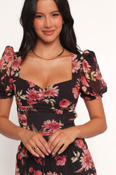Noel Top - Black Floral