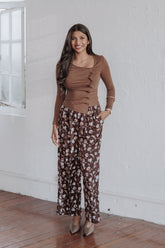 Calantha Wide Leg Pants - Fall Floral