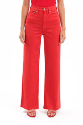 Far Out Wide Leg Jean - Cherry