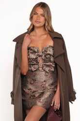 Fable Mini Dress - Bronze Floral