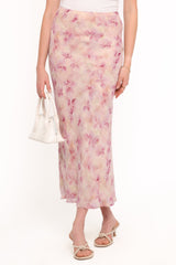 Giarda Maxi Skirt - Pink Floral