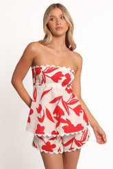 Ives Strapless Short Set - Red