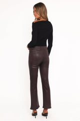 Kalindi Coated Cropped Bootcut Jean - Espresso