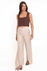 Lauren Wide Leg Pant - Beige
