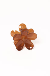 Leona Flower Clip - Brown