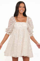 Lillan Mini Dress - Ivory Sequin