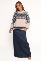 Lincoln Fair Isle Knit Sweater - Navy