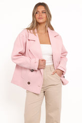 Lindy Cropped Coat - Baby Pink