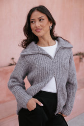 Miffy Zip Through Cardigan - Grey