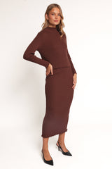 Payton Knitted Set - Chocolate Brown