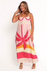 Sofia Maxi Dress - Pink Palm