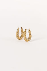 ACCESSORIES @Beth Twist Hoop Earrings - Gold