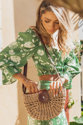 Petal and Pup USA ACCESSORIES Isle Straw Crossbody Bag - Natural One Size