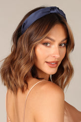 Petal and Pup USA ACCESSORIES Juliana Satin Headband - Blue One Size