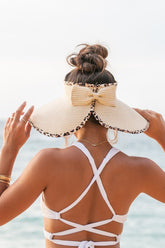 Petal and Pup USA ACCESSORIES Leopard Foldable Bow Visor - Straw OneSize