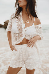 Petal and Pup USA BOTTOMS Eden Lace Shorts - White