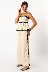 Petal and Pup USA BOTTOMS Mollymook Pants - Cream Black