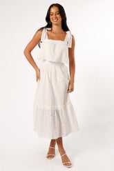 Petal and Pup USA DRESSES Esther Midi Dress - White