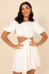 Petal and Pup USA DRESSES Joanna Cut Out Mini Dress - White
