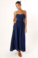 Petal and Pup USA DRESSES Kelani Luxi Midi Dress - Navy