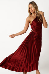 Petal and Pup USA DRESSES Kleo One Shoulder Maxi Dress - Merlot