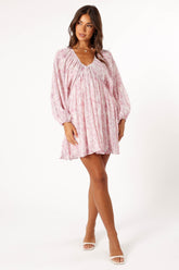 Petal and Pup USA DRESSES Paris Long Sleeve Dress - Pink