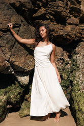 Petal and Pup USA DRESSES Shiloh Midi Dress - White