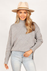 Petal and Pup USA KNITWEAR Conny Knit Sweater - Grey