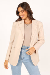 Petal and Pup USA Outerwear Myla Single Button Blazer - Cream