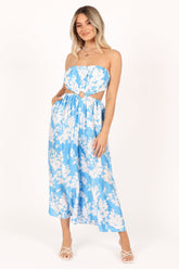 Petal and Pup USA Rompers Elodie Tube Belted Jumpsuit - Blue/White