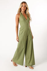 Petal and Pup USA Rompers Kourtney Halterneck Jumpsuit - Olive