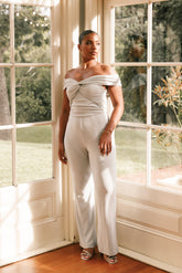 Petal and Pup USA Rompers Sharnie Off Shoulder Jumpsuit - Silver