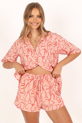 Petal and Pup USA SETS Flower Power Short Set - Pink