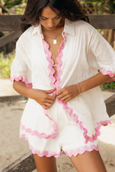 Petal and Pup USA SETS Wilson Short Set - White Pink