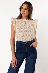 Petal and Pup USA TOPS Fiona Knit Top - Natural