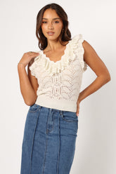 Petal and Pup USA TOPS Lorrey Knit Top - Ivory