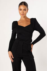 Petal and Pup USA TOPS Spencer Long Sleeve Top - Black